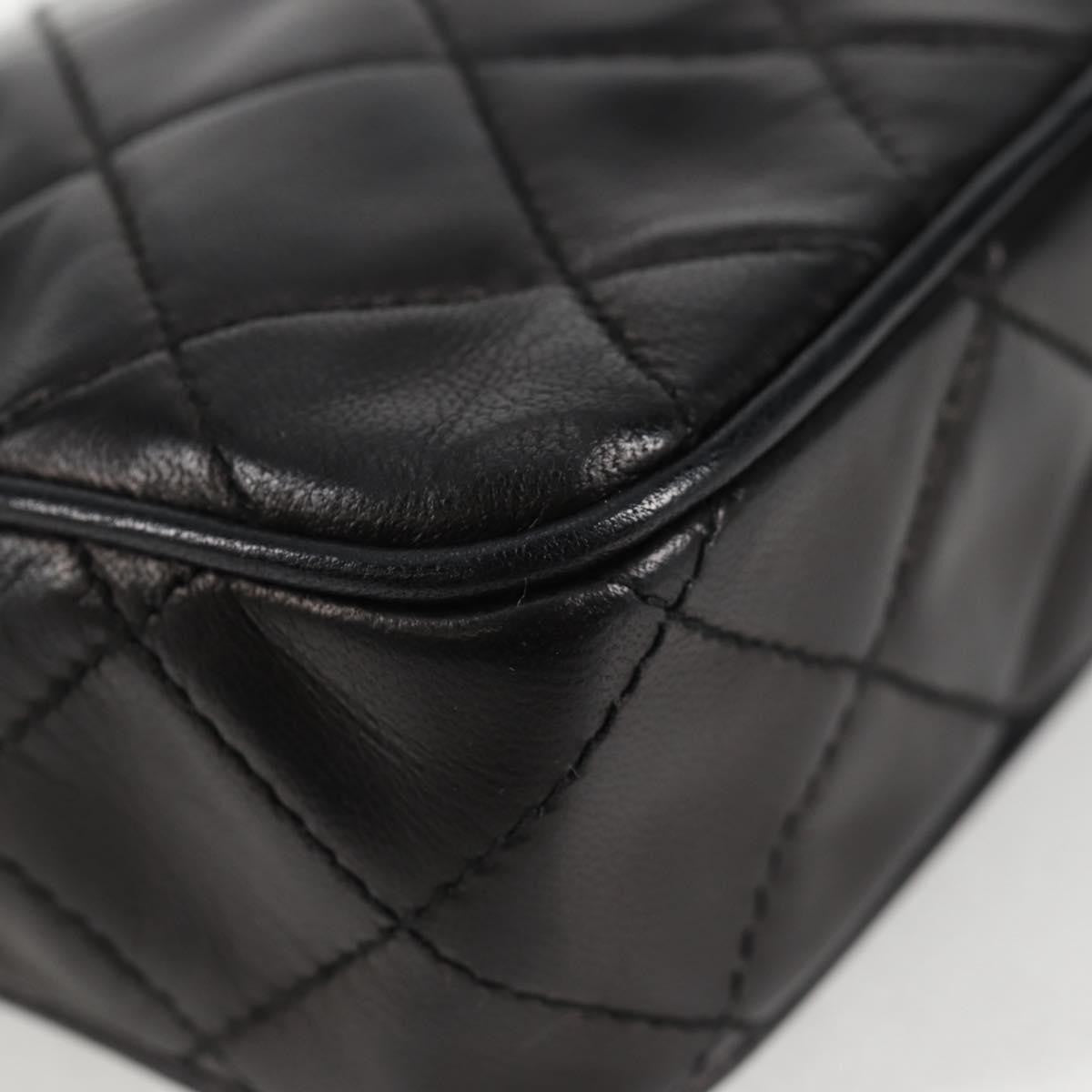 Chanel Vintage Diamond CC Camera Bag Quilted Lambskin, Black, Leather, Clutch
