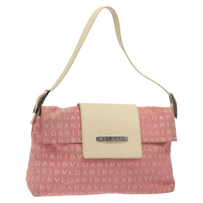 Bvlgari B.Zero1 Logomania Bag Canvas with Leather, PINK, CANVAS, Shoulder bag