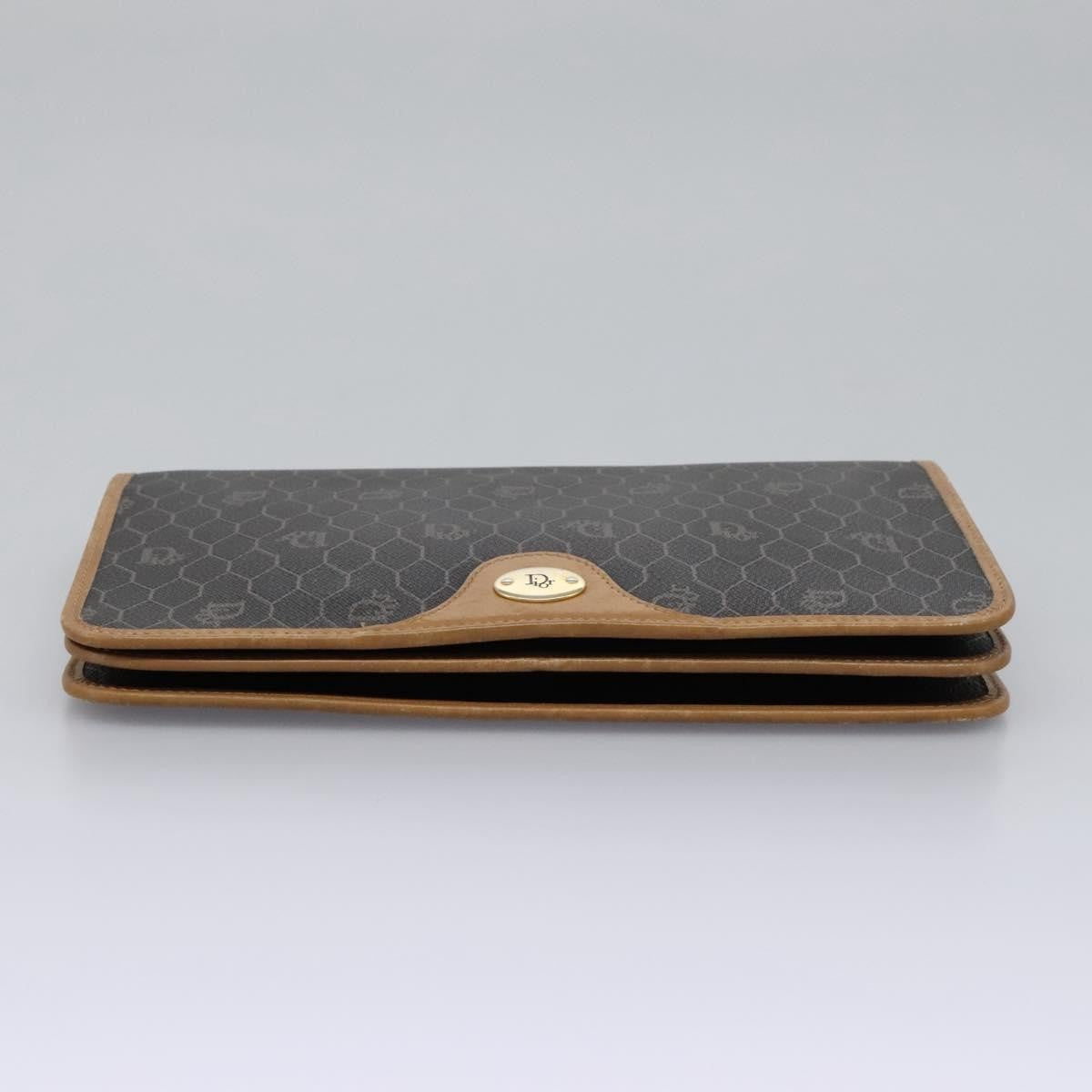 Christian Dior Vintage Honeycomb chain Canvas, BLACK, CANVAS, Handbag