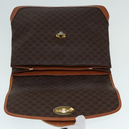Celine Vintage Macadam Handbag Canvas and Leather, BROWN, CANVAS, Handbag