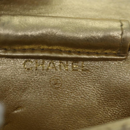 Chanel Vintage Square CC Flap Bag Quilted Leather, Gold, Leather, Shoulder Bag