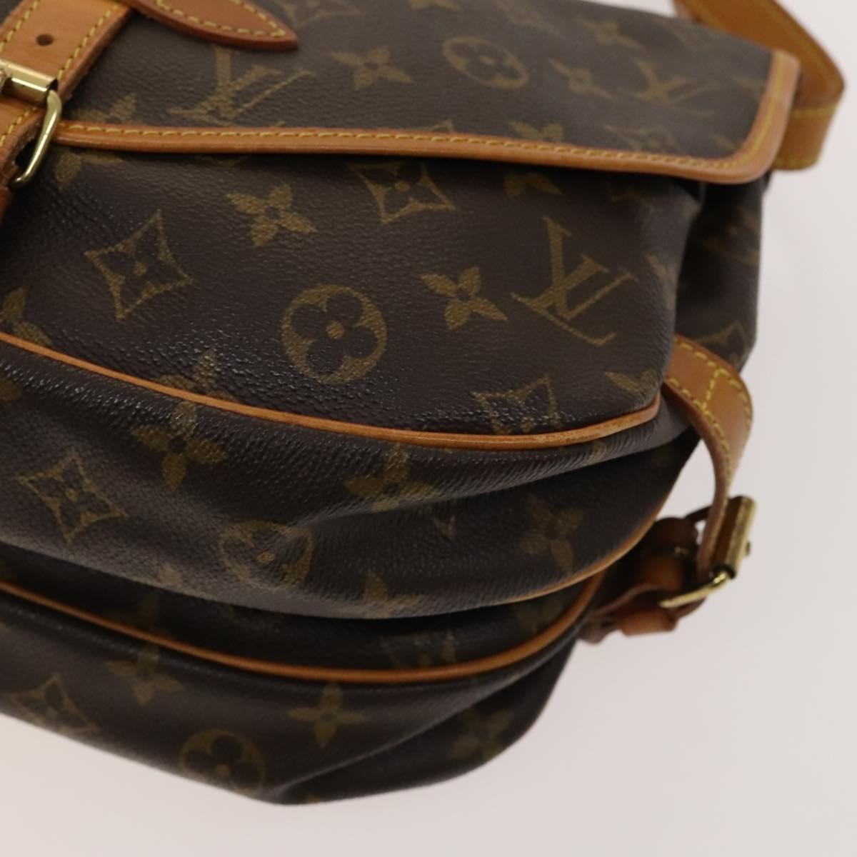 Louis Vuitton Saumur Handbag Monogram Canvas, BROWN, CANVAS, Shoulder bag