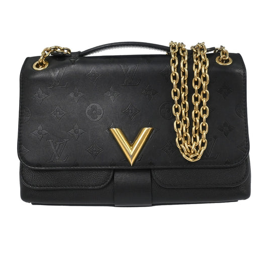 Louis Vuitton Very Chain Bag Monogram Leather, BLACK, LEATHER, Clutche & pouche