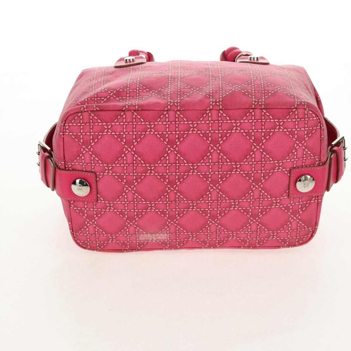 Christian Dior Cannage Handbag Canvas, PINK, CANVAS, Handbag