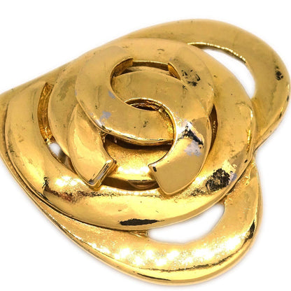 Chanel CC Heart Pendant Metal, GOLD, GOLD_PLATED, Earrings