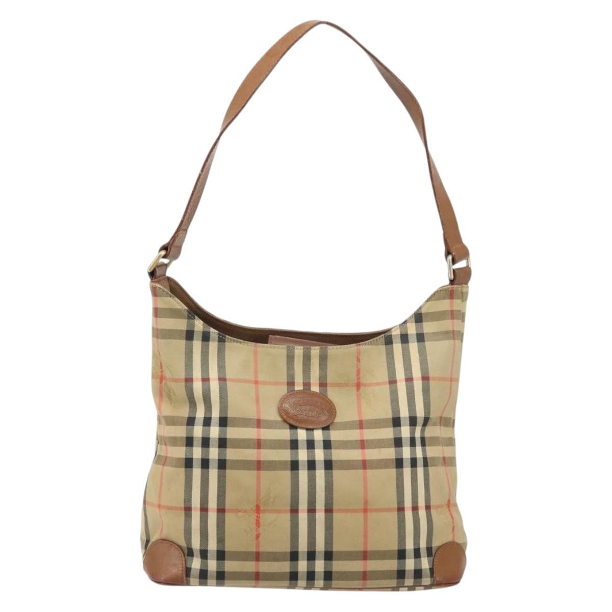 Burberry Nova check Shoulder bag Canvas and Leather, BEIGE, CANVAS, Shoulder bag