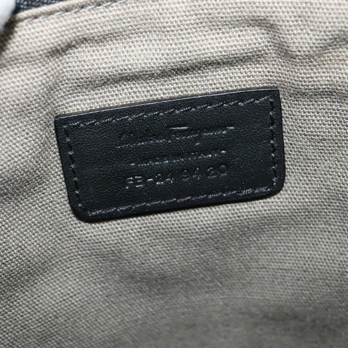 Salvatore Ferragamo Gancini Shoulder Bag Leather, BLACK, LEATHER, Shoulder bag
