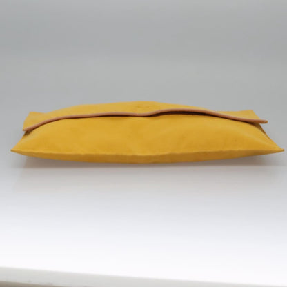Hermes Vintage Clutch Canvas, YELLOW, CANVAS, Clutche & pouche