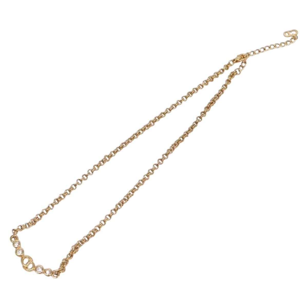 Christian Dior CD Pendant Necklace Gold-plated, GOLD, METAL, Necklace