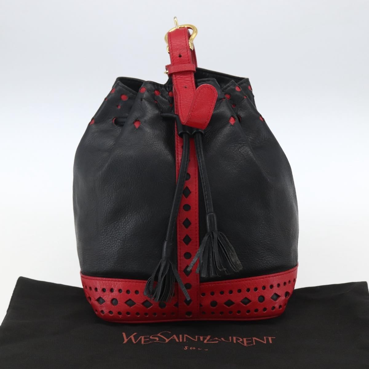 Saint Laurent Vintage Shoulder Bag Leather, Black, Leather, Shoulder Bag