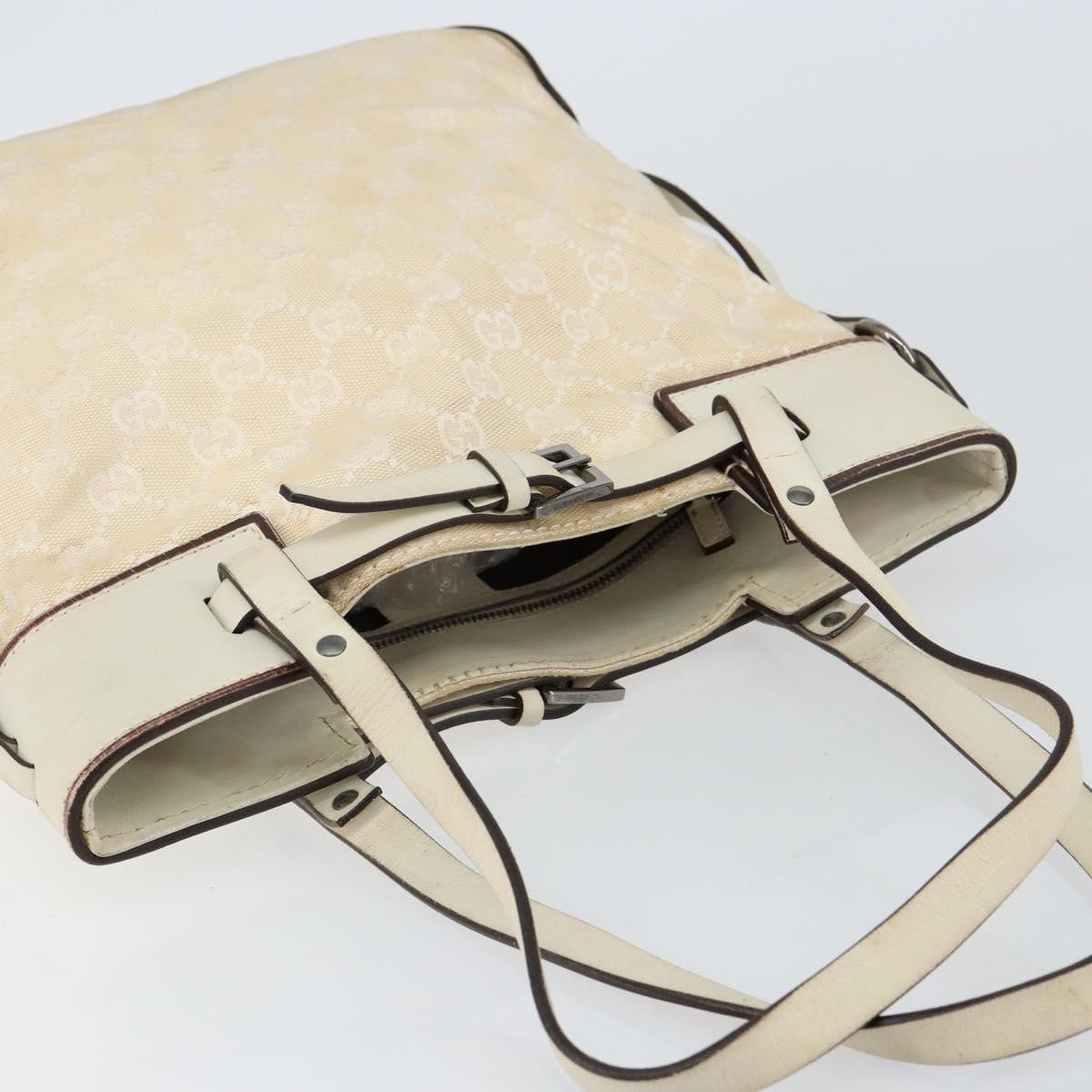 Gucci Belted Bucket Tote GG Canvas with Leather, BEIGE, CANVAS, Tote bag