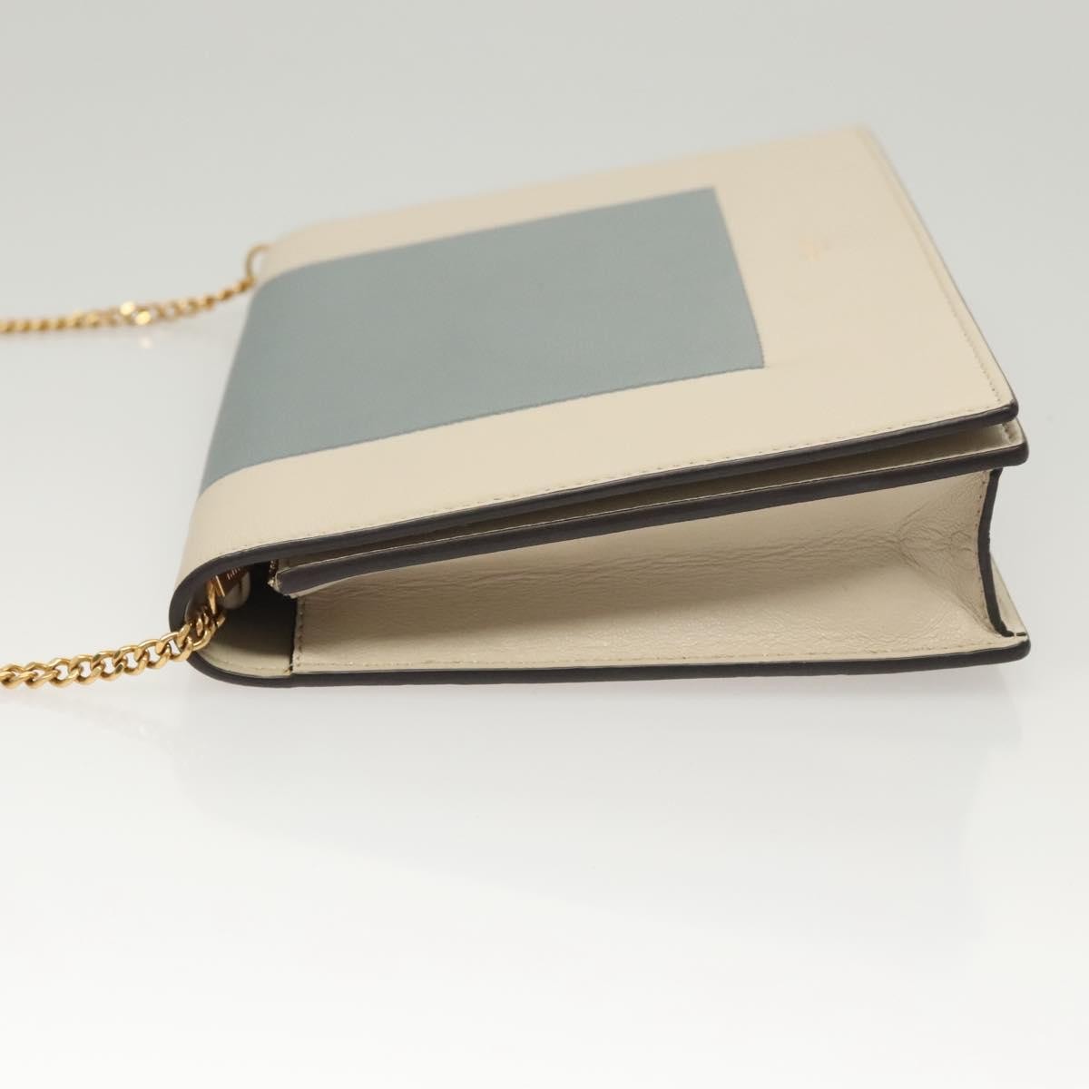 Celine Chain Shoulder Bag Leather, GRAY, LEATHER, Shoulder bag