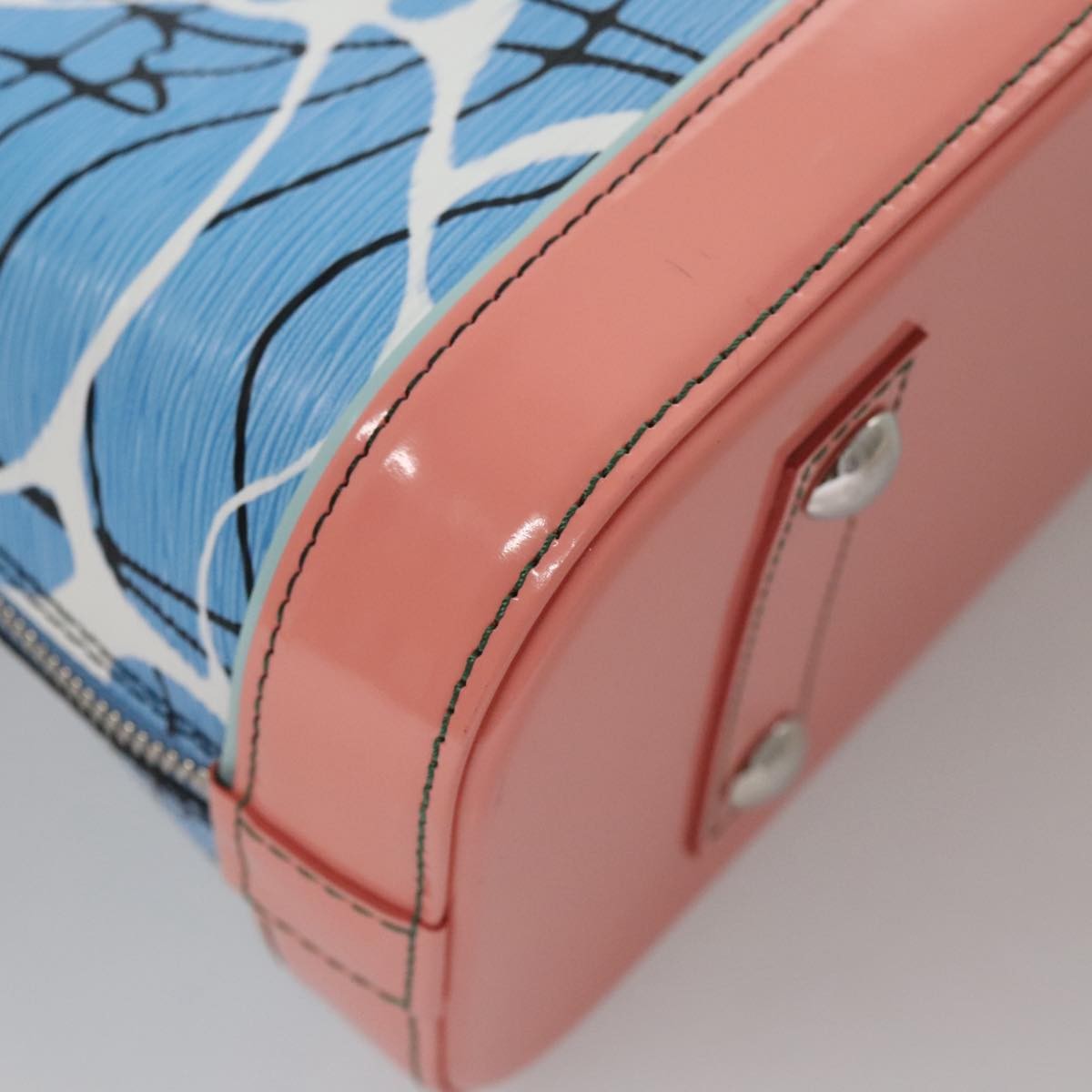 Louis Vuitton Alma Handbag Limited Edition Print Epi Leather, Blue, Leather, Handbag