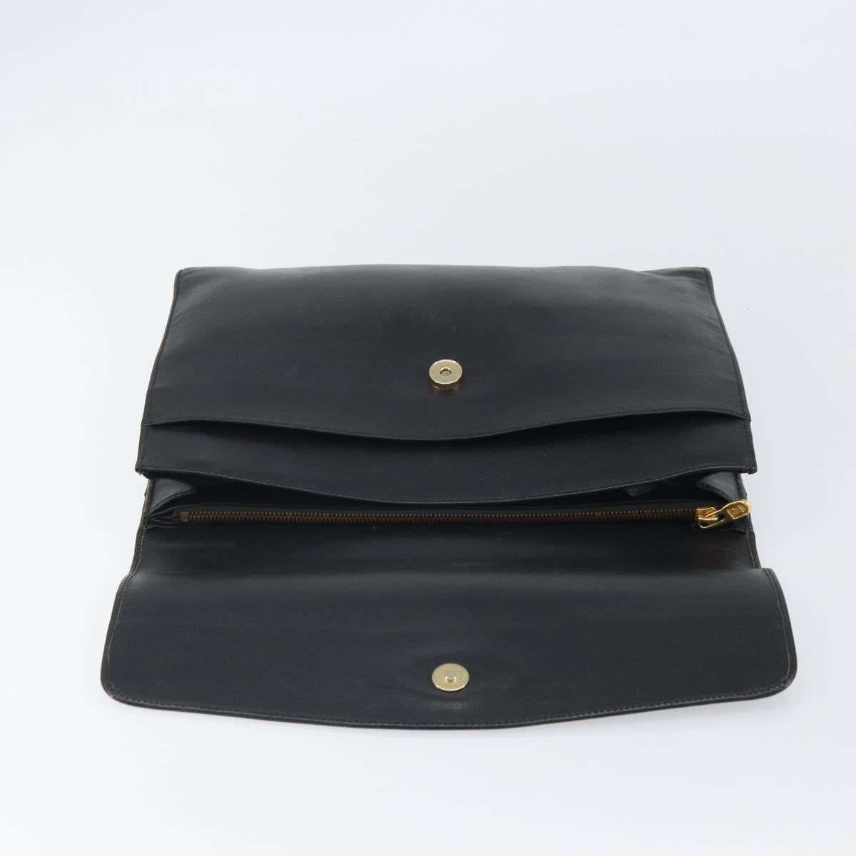 Celine Clutch Bag Leather, BLACK, LEATHER, Clutche & pouche