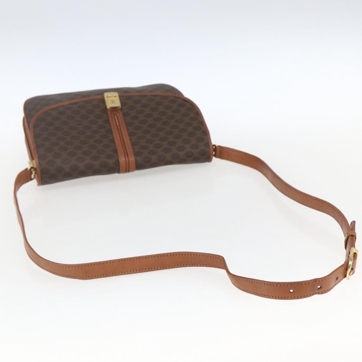 Celine Vintage Macadam Shoulder Bag Canvas and Leather, BROWN, CANVAS, Shoulder bag