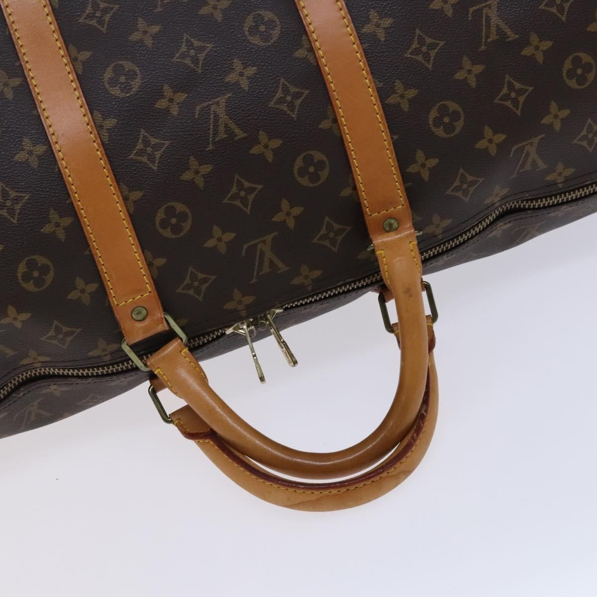Louis Vuitton Keepall Bag Monogram Canvas, BROWN, CANVAS, Travel bag