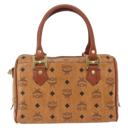 MCM Visetos logogramme Handbag Canvas and Leather, BROWN, CANVAS, Handbag