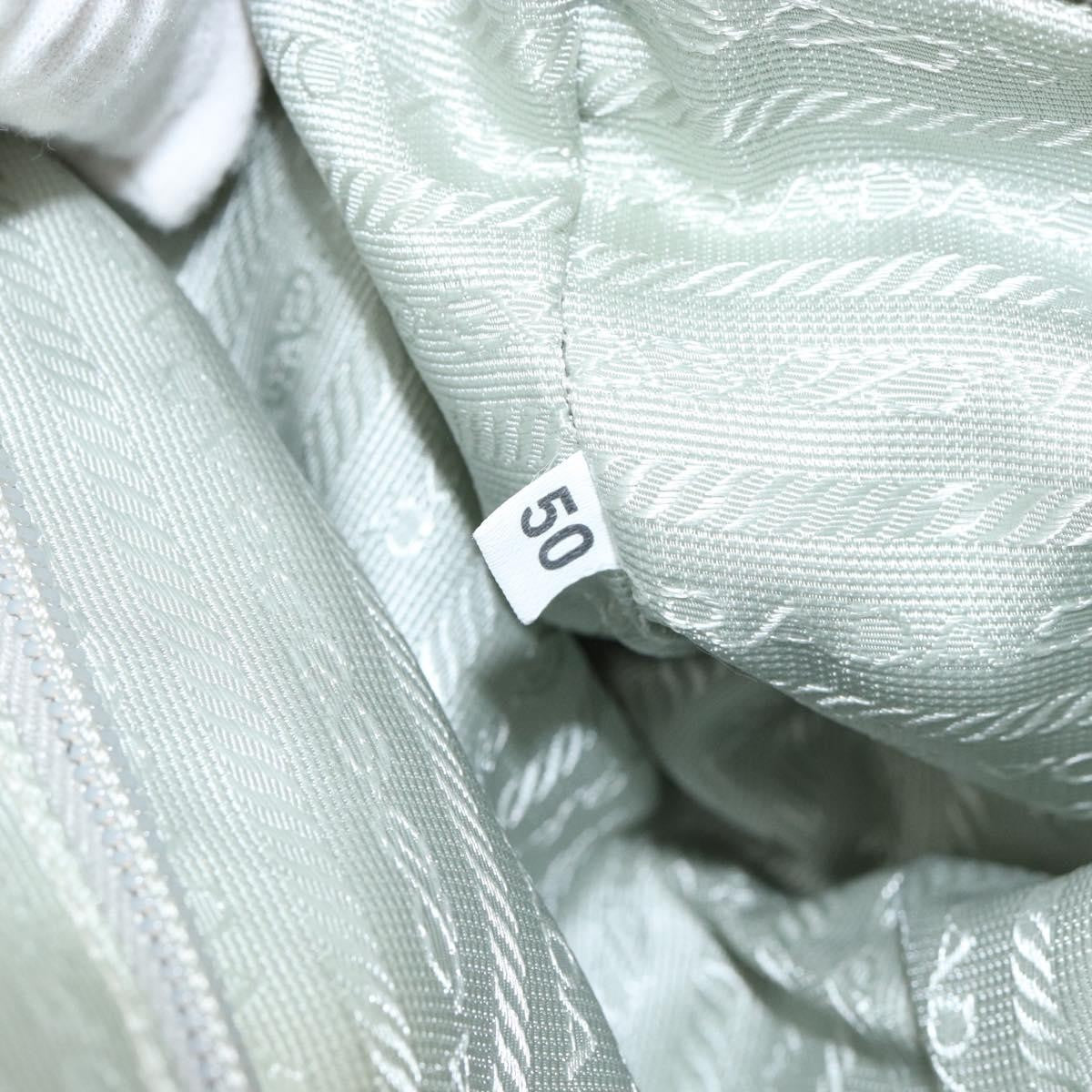 Prada Vintage Zip Handbag Tessuto, Silver, Nylon, Handbag
