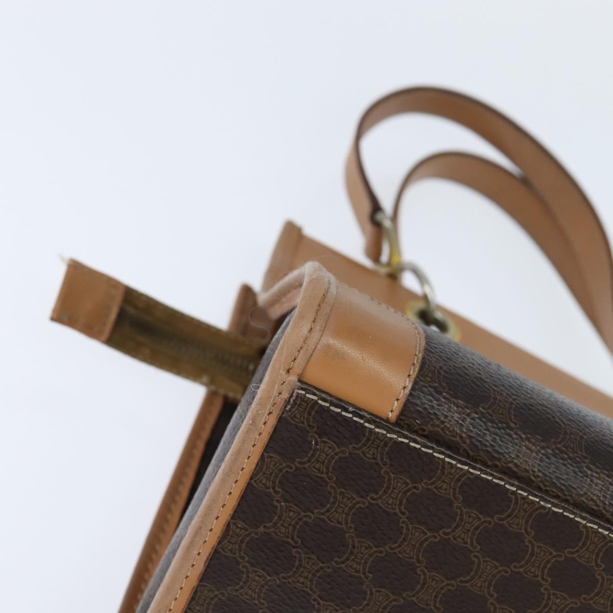 Celine Vintage Macadam Tote bag Canvas, BROWN, CANVAS, Tote bag