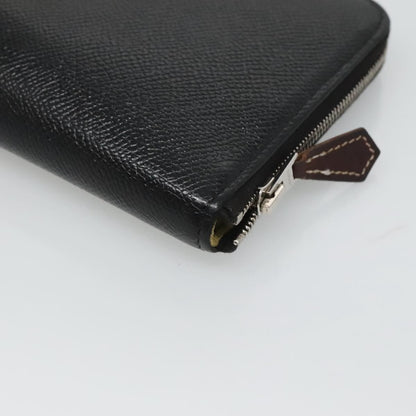 Hermes Azap Zip Around Wallet Silk'in Epsom, Black, Leather, Wallet