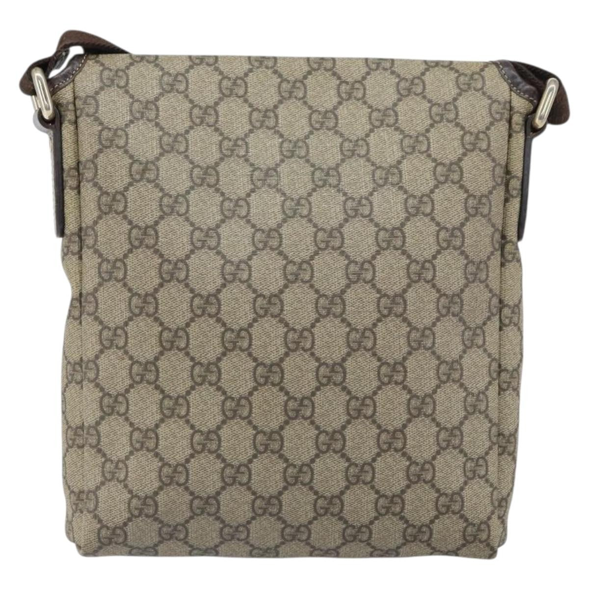 Gucci Flap Messenger GG Coated Canvas, BEIGE, PVC, Shoulder bag