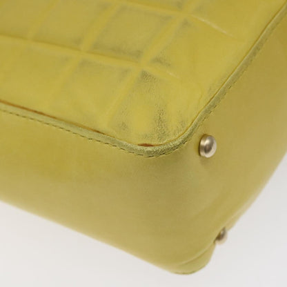 Chanel Chocolate Bar CC Shoulder Bag Quilted Leather, YELLOW, LEATHER, Shoulder bag