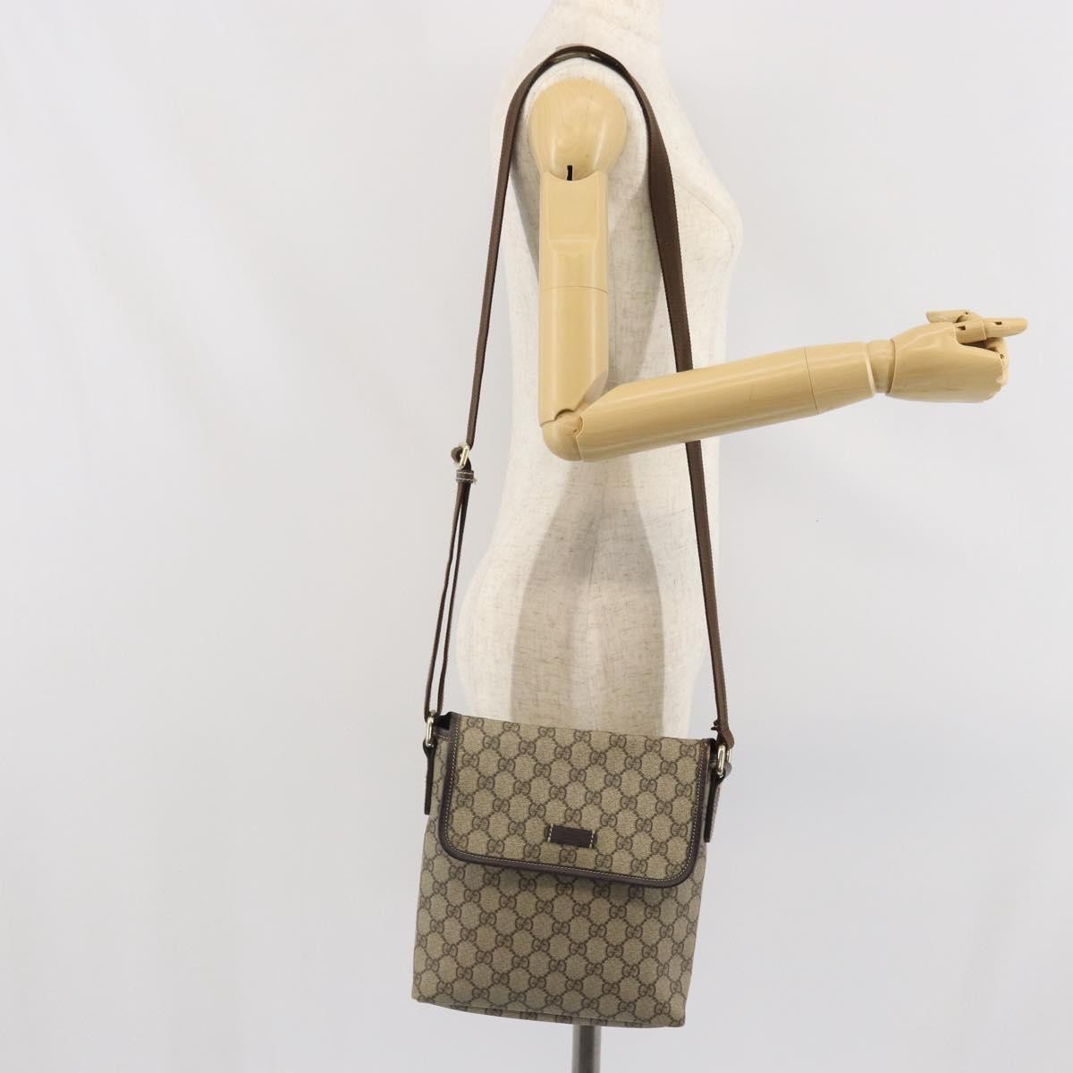 Gucci Flap Messenger GG Coated Canvas, BEIGE, CANVAS, Shoulder bag