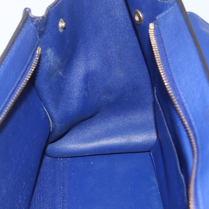 Celine Trapeze Bag Leather with Suede, BLUE, LEATHER, Handbag
