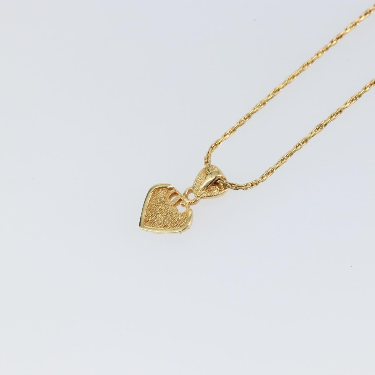 Christian Dior CD Pendant Necklace Metal and Crystals, GOLD, METAL, Necklace
