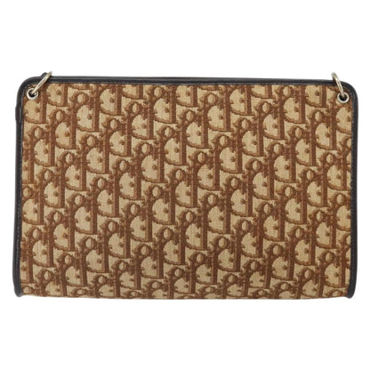 Christian Dior Vintage Trotter Shoulder Bag Canvas, BEIGE, CANVAS, Shoulder bag