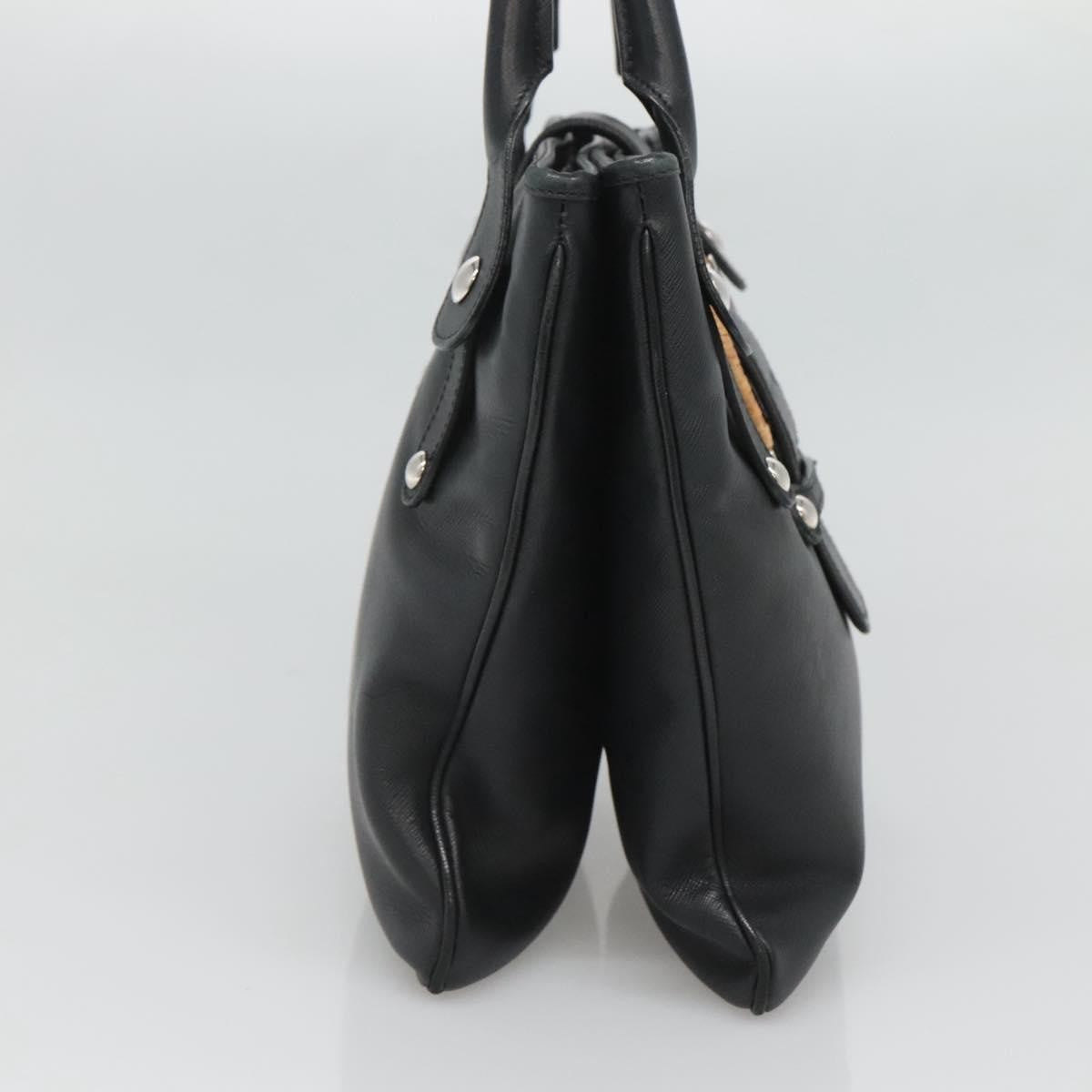 Salvatore Ferragamo Gancini handbag Leather, BLACK, LEATHER, Handbag