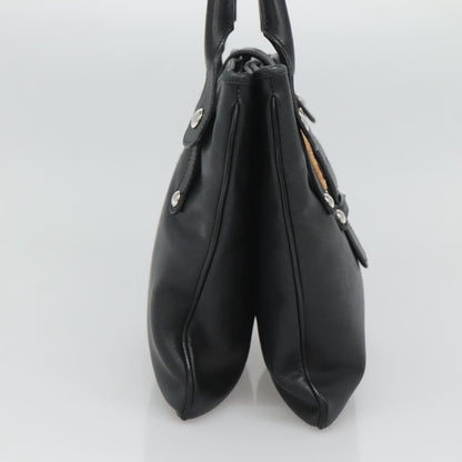 Salvatore Ferragamo Gancini handbag Leather, BLACK, LEATHER, Handbag
