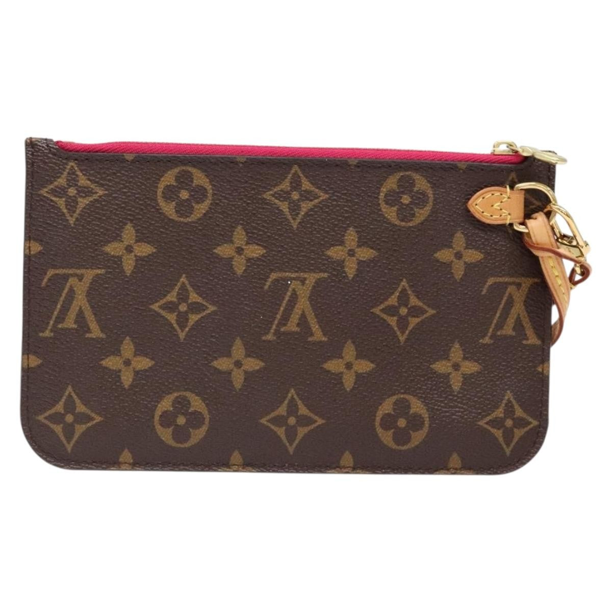 Louis Vuitton Neverfull Pochette Monogram Canvas, BROWN, CANVAS, Tote bag