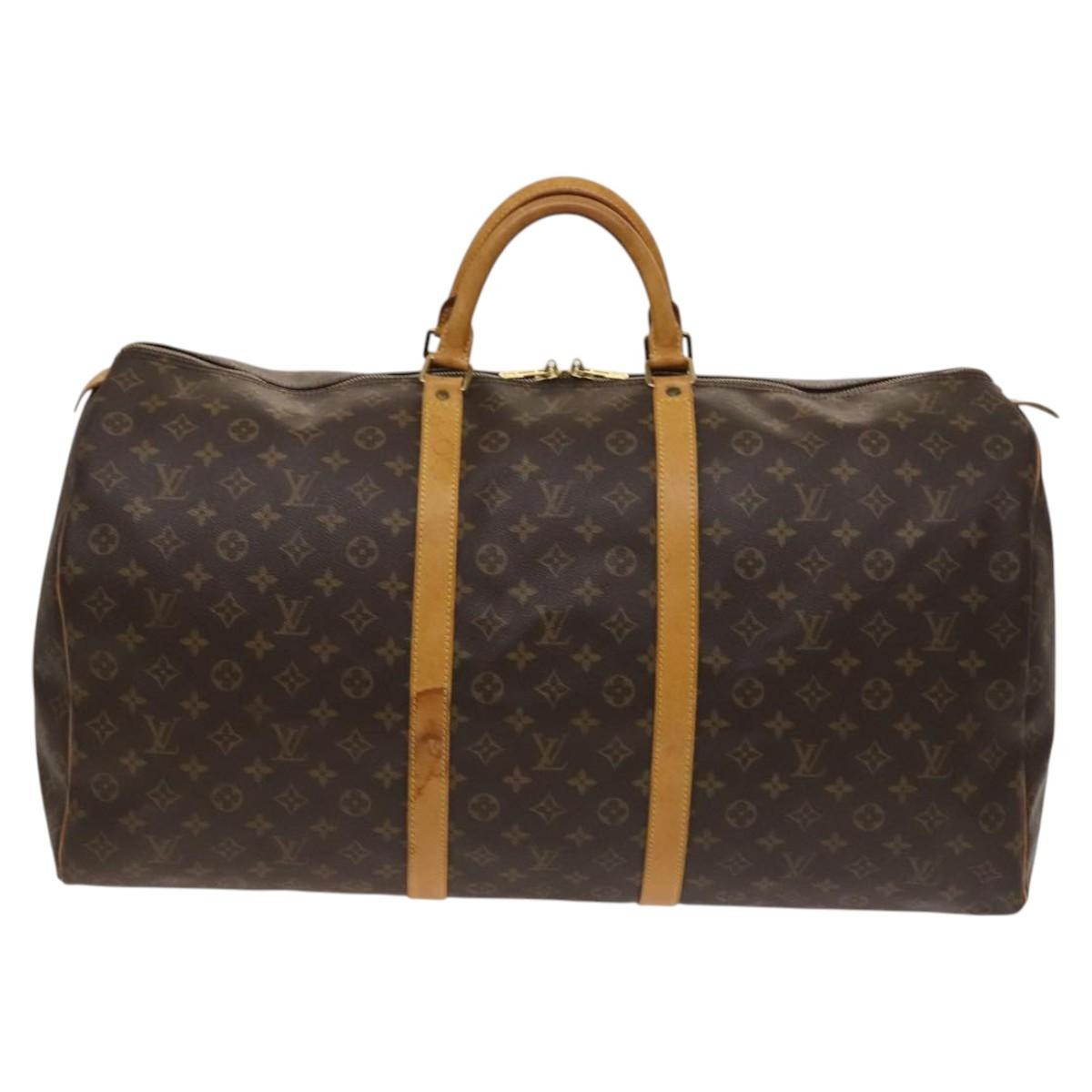 Louis Vuitton Keepall Bag Monogram Canvas, BROWN, CANVAS, Travel bag