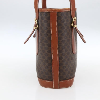 Celine Vintage Macadam Handbag Canvas and Leather, BROWN, CANVAS, Handbag