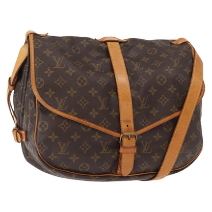 Louis Vuitton Saumur Handbag Monogram Canvas, BROWN, CANVAS, Shoulder bag