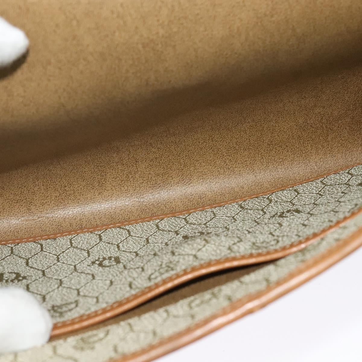 Christian Dior Vintage Honeycomb chain Canvas, BEIGE, CANVAS, Handbag