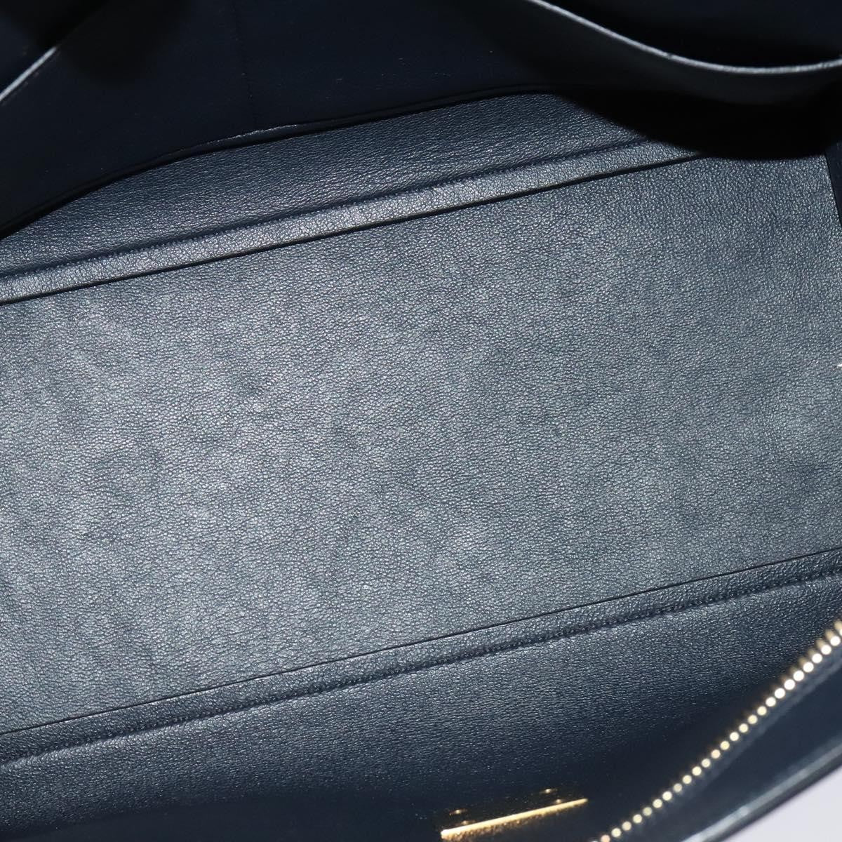 Celine Trapeze Bag Leather with Suede, NAVY, LEATHER, Handbag