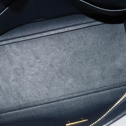 Celine Trapeze Bag Leather with Suede, NAVY, LEATHER, Handbag