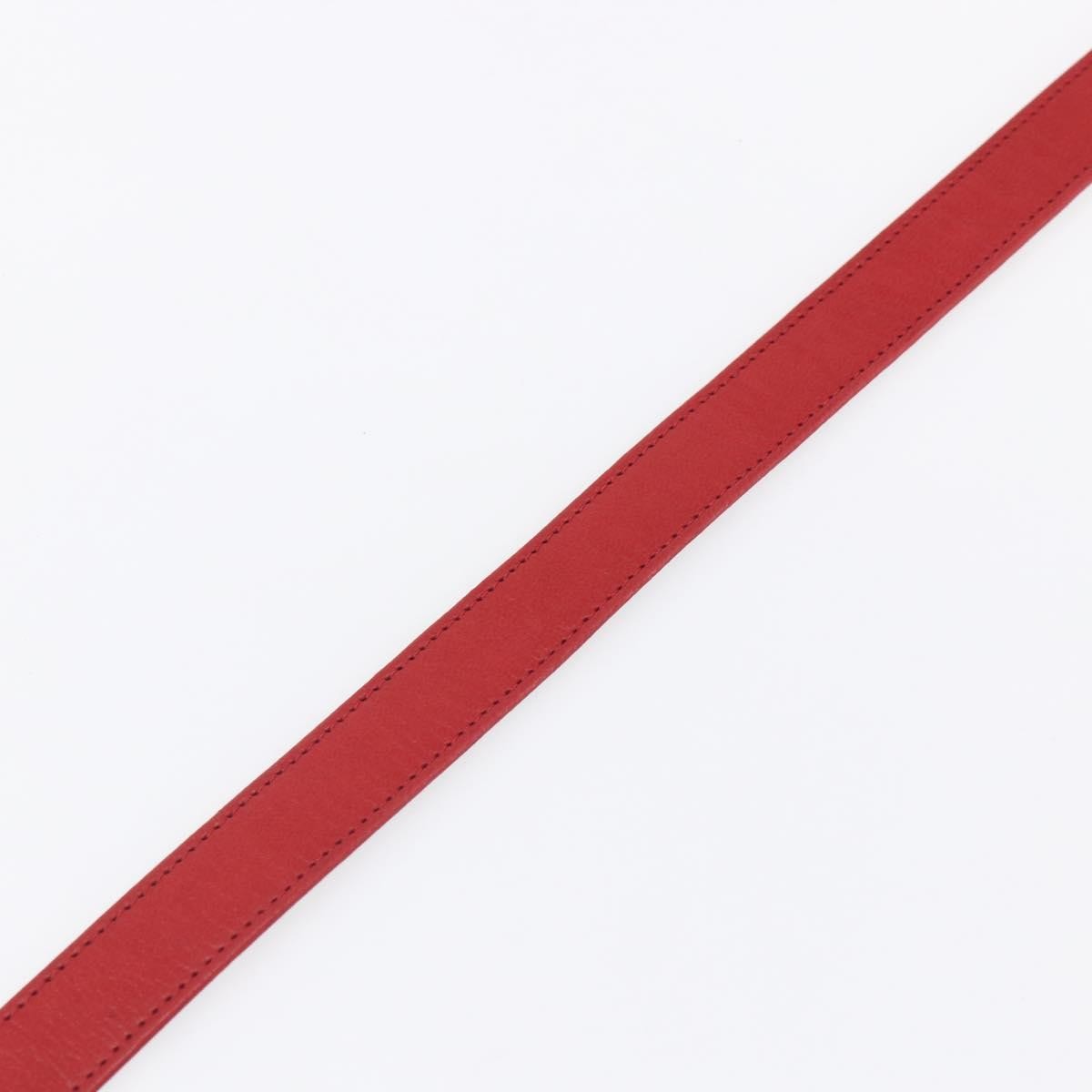 Chanel CC Round Button Belt Leather, RED, LEATHER, Belts