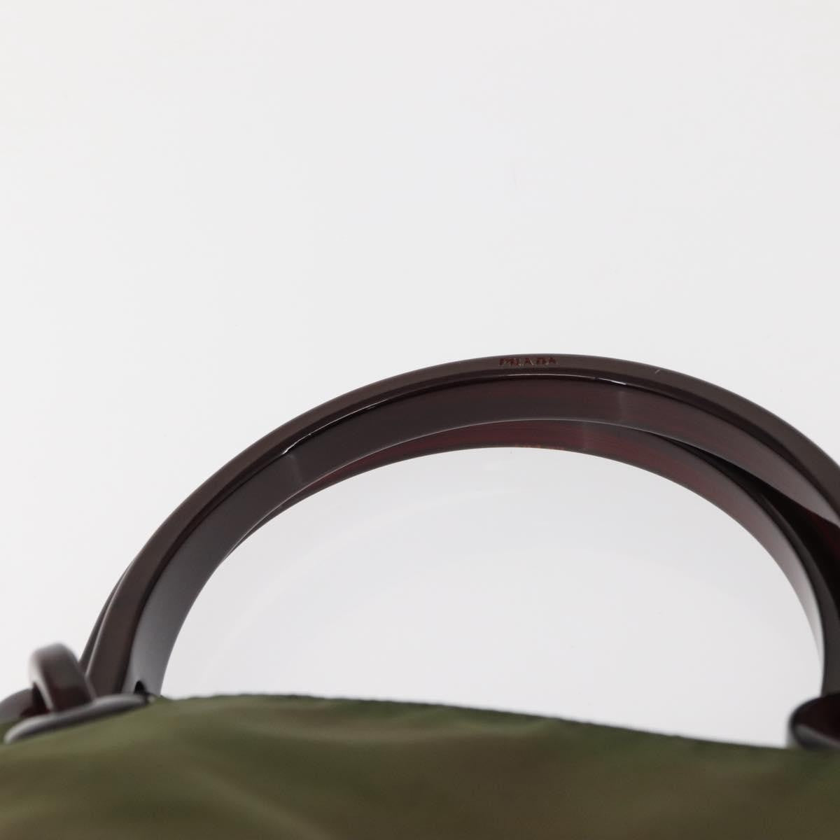 Prada Resin Handle Tote Tessuto, Khaki, Nylon, Tote Bag