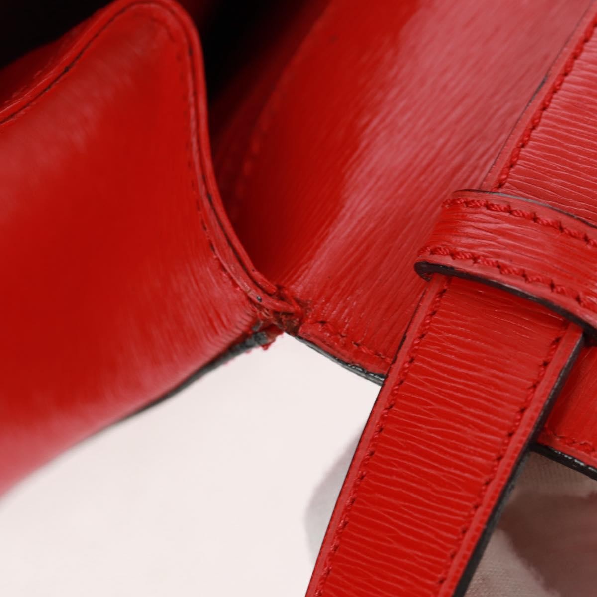 Celine Vintage Triomphe Flap Bag Leather, RED, LEATHER, Shoulder bag