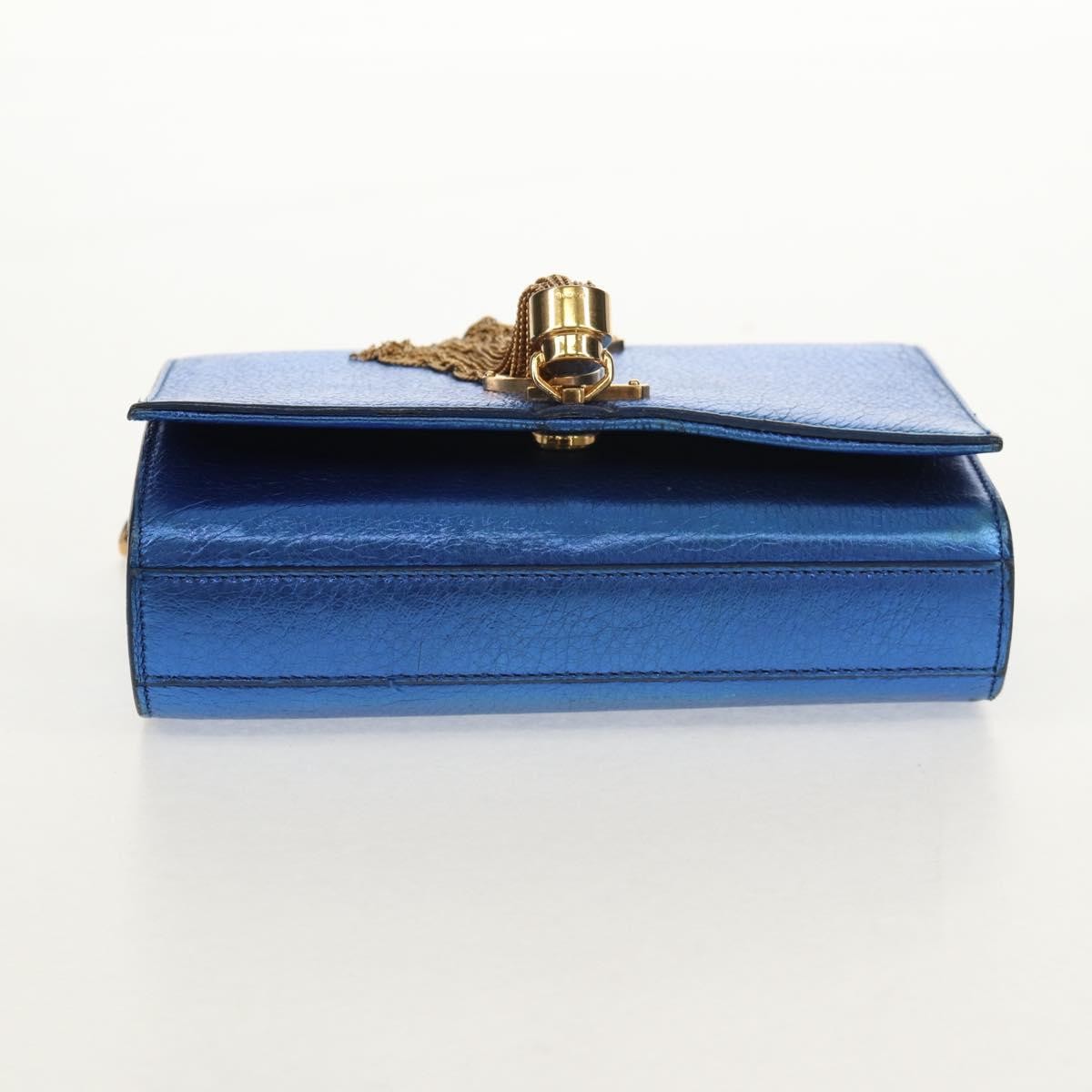 Saint Laurent Classic Monogram Tassel Crossbody Bag Leather, BLUE, LEATHER, Shoulder bag