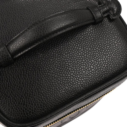 Chanel Vintage Timeless Cosmetic Case Caviar, Black, Leather, Clutch