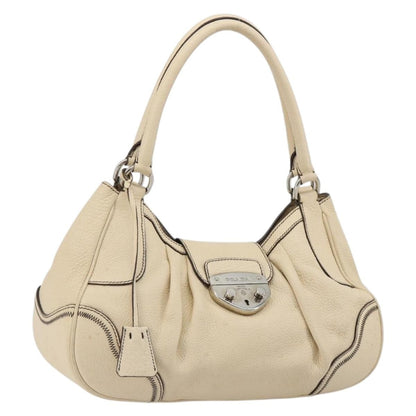 Prada Vintage Handbag Leather, White, Leather, Handbag