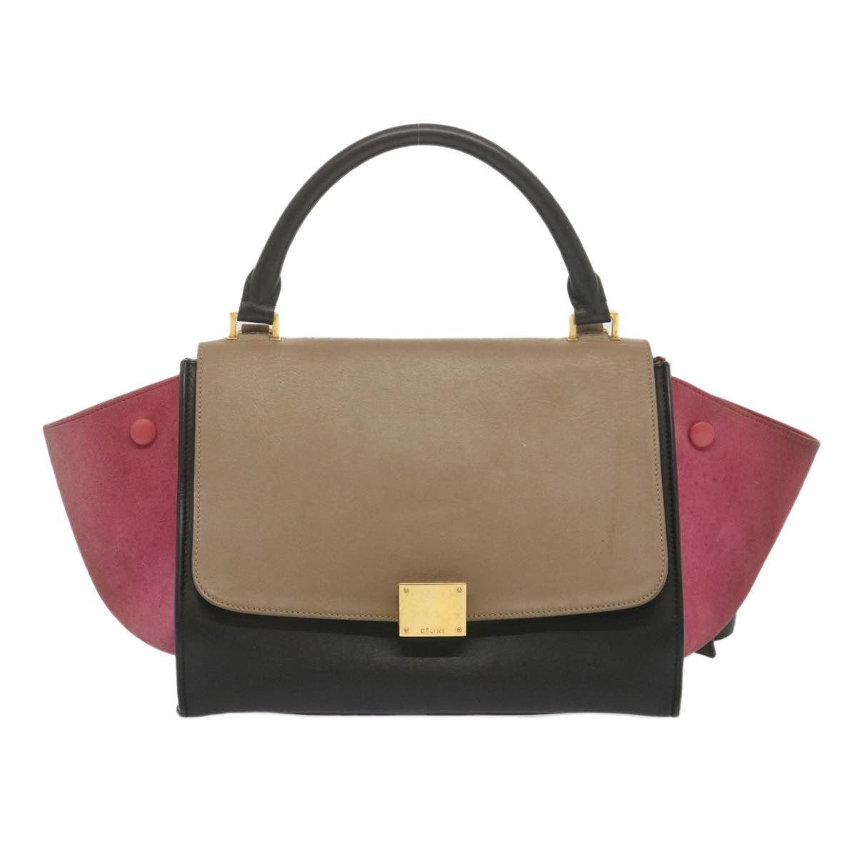 Celine Trapeze Bag Leather with Suede, MULTICOLOUR, LEATHER, Handbag