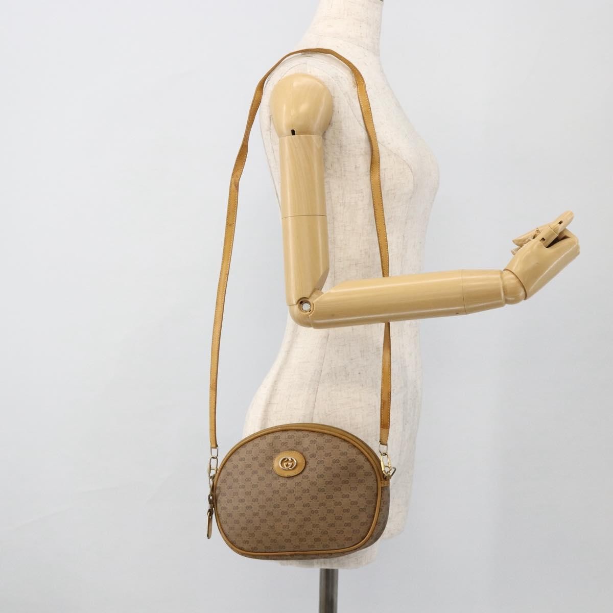 Gucci Micro GG supreme shoulder bag GG canvas, Beige, PVC, Shoulder Bag