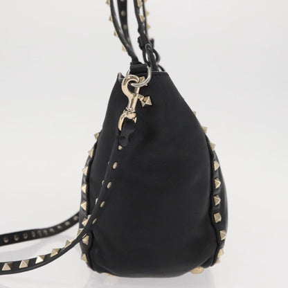 Valentino Garavani Rockstud Tote Textured Leather, BLACK, LEATHER, Tote bag