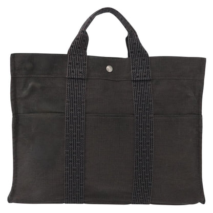 Hermes Fourre-tout Herline Canvas, GRAY, CANVAS, Tote bag