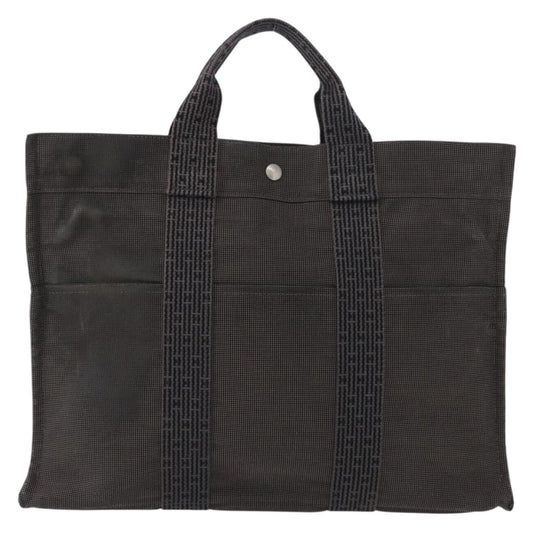 Hermes Fourre-tout Herline Canvas, GRAY, CANVAS, Tote bag